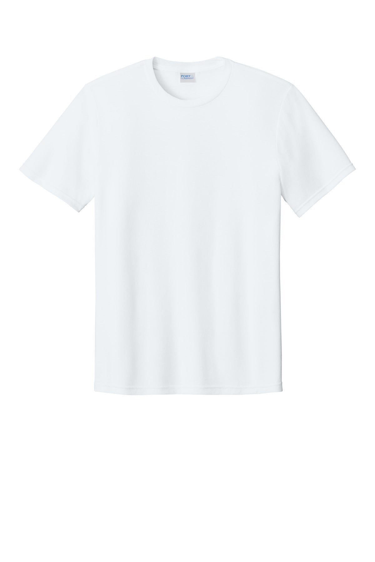 Front View of White Port & Co Tri-Blend Tee. PC330 plain