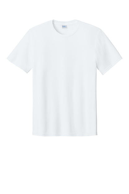 Front View of White Port & Co Tri-Blend Tee. PC330 plain