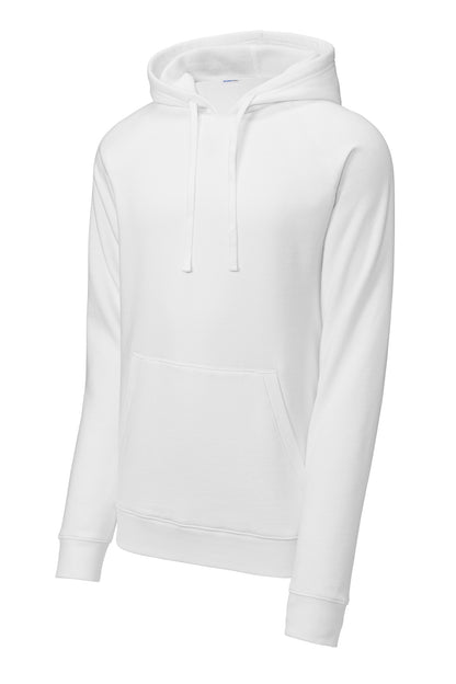 Front View of White Sport-Tek Drive Fleece Pullover Hoodie STF200 plain
