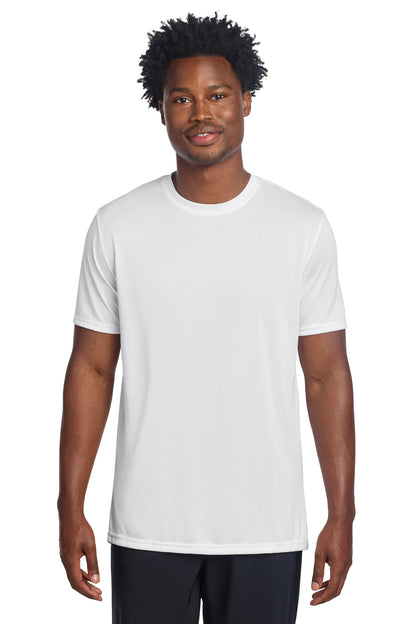 Front View of White Sport-Tek Echo Tee ST760 plain