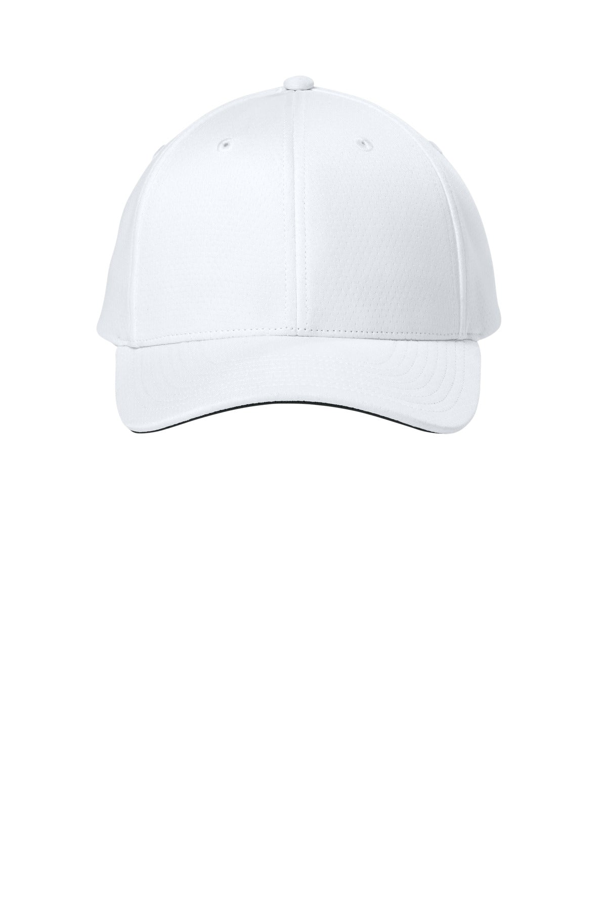 Front View of White Sport-Tek Impact Mesh Stretch-Tek Adjustable Cap STC71 plain