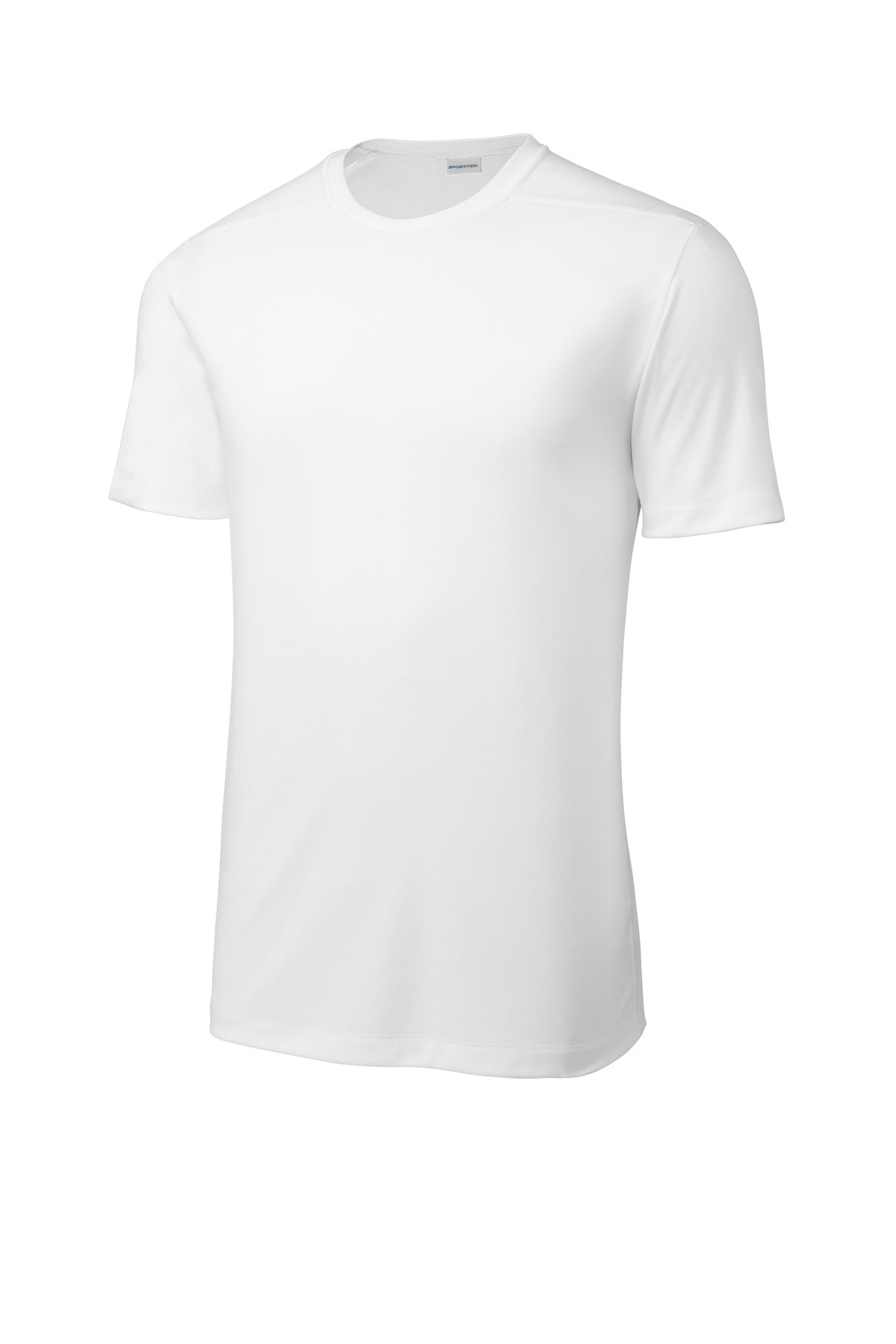 Front View of White Sport-Tek Posi-UV Pro Tee. ST420 plain