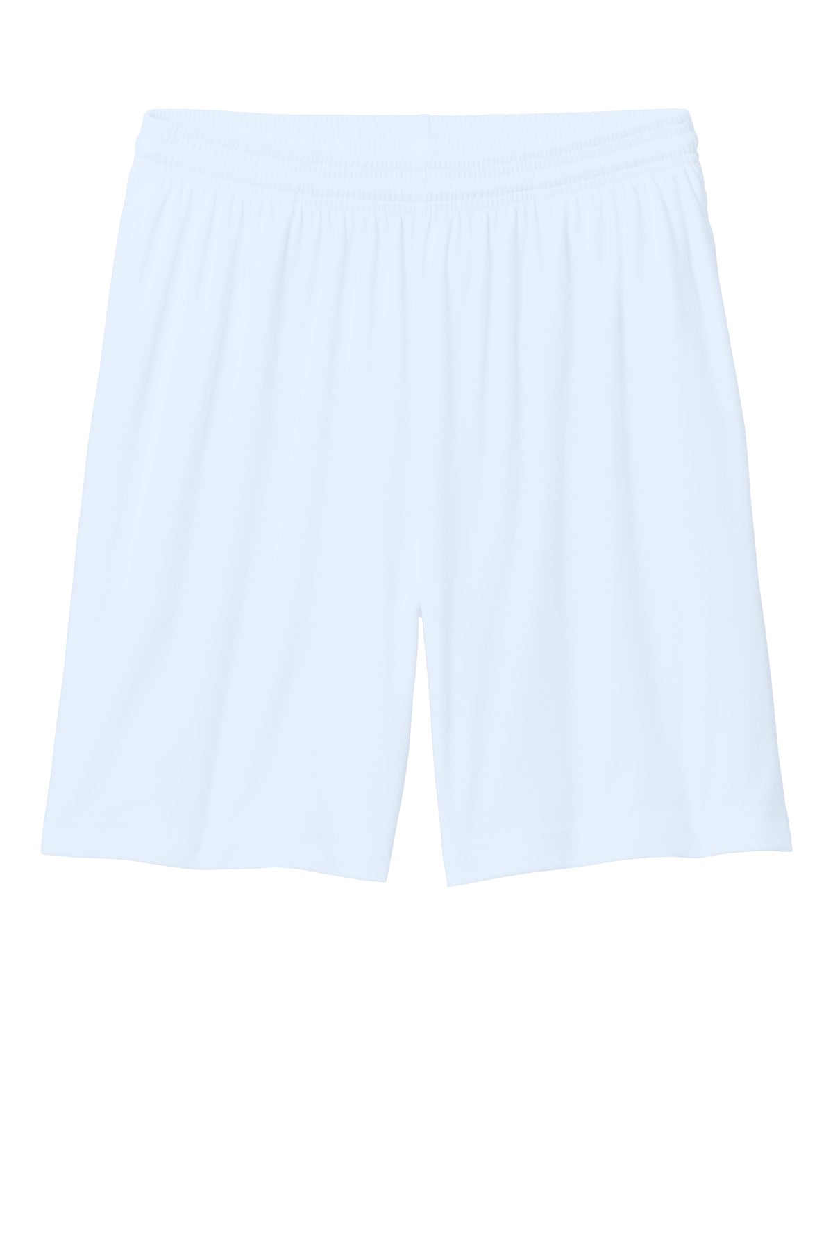 Front View of White Sport-Tek PosiCharge Competitor 7" Pocketed Short ST349P plain
