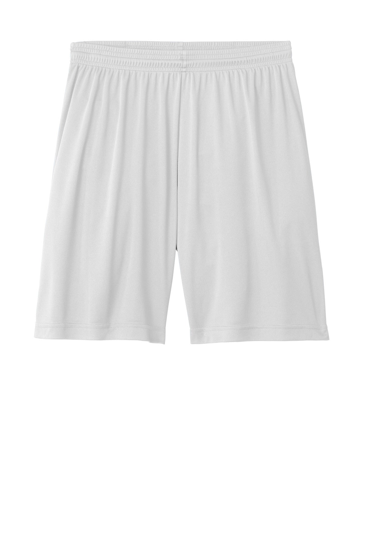 Front View of White Sport-Tek PosiCharge Competitor 7" Short ST349 plain