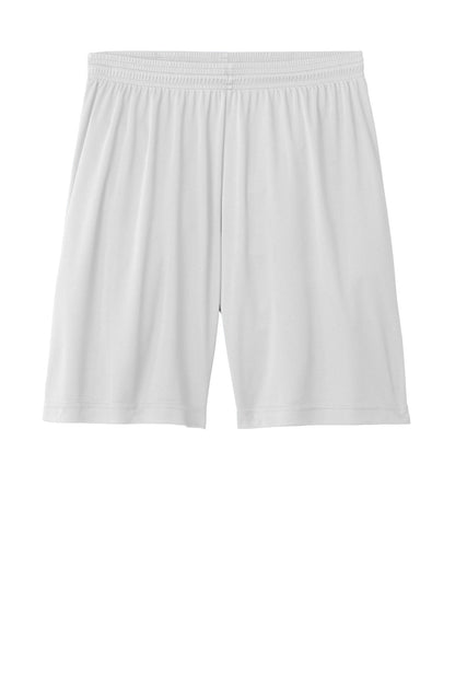 Front View of White Sport-Tek PosiCharge Competitor 7" Short ST349 plain