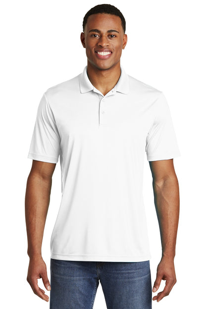 Front View of White Sport-Tek PosiCharge Competitor Polo. ST550 plain