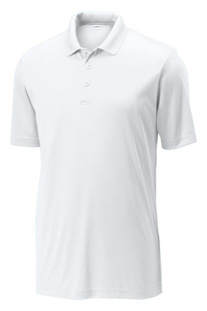 Front View of White Sport-Tek PosiCharge Competitor Polo. ST550 plain