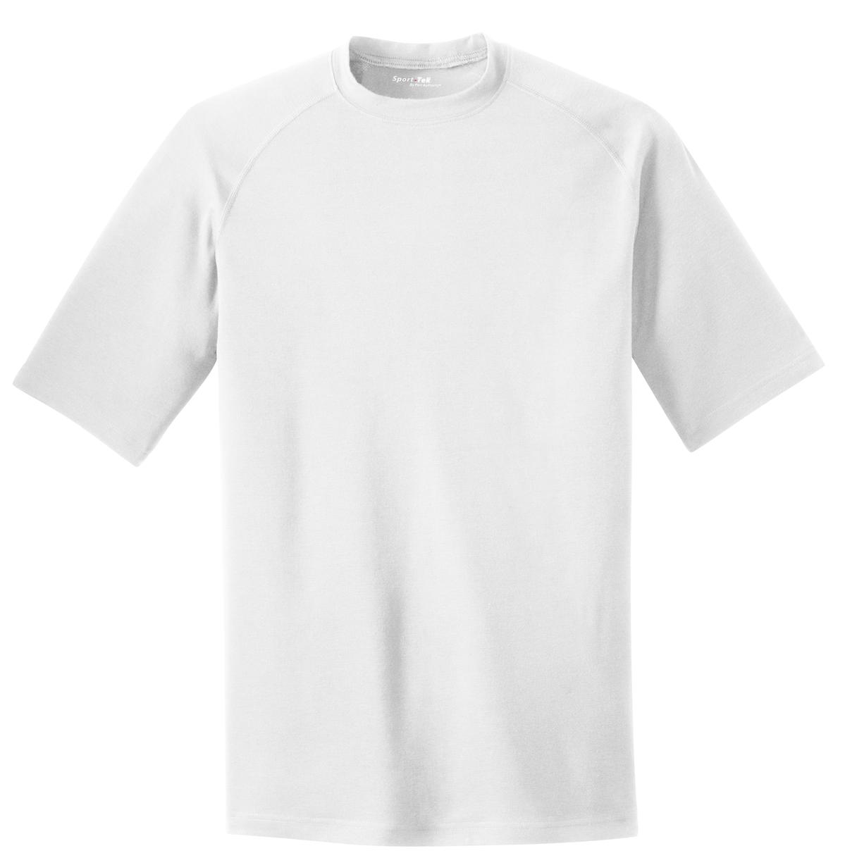 Front View of White Sport-Tek Ultimate Performance Crew. ST700 plain
