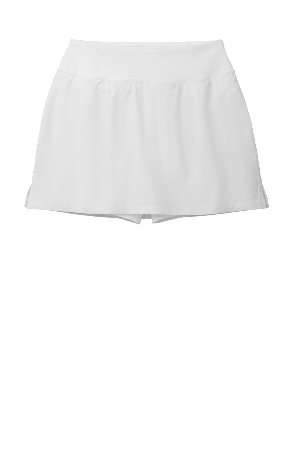 Front View of White Sport-Tek Women's Repeat Skort LST486 plain