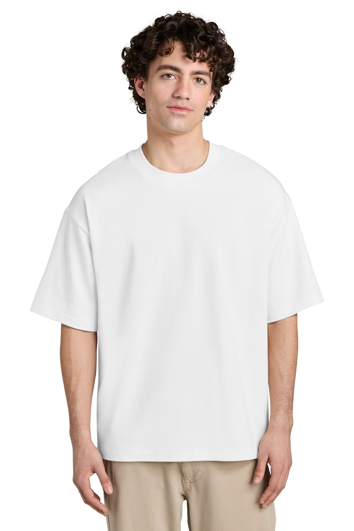 Front View of White Stanley/Stella Unisex Asher Tee SXU039 plain