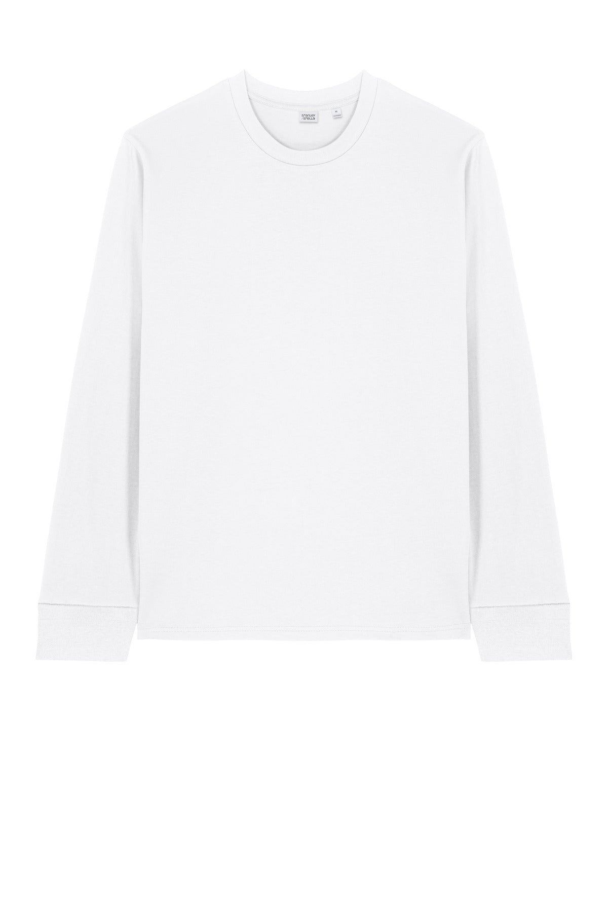 Front View of White Stanley/Stella Unisex Creator 2.0 Long Sleeve Tee SXU022 plain