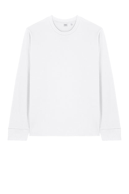 Front View of White Stanley/Stella Unisex Creator 2.0 Long Sleeve Tee SXU022 plain