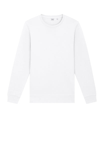 Front View of White Stanley/Stella Unisex Roller Crewneck Sweatshirt SXU010 plain