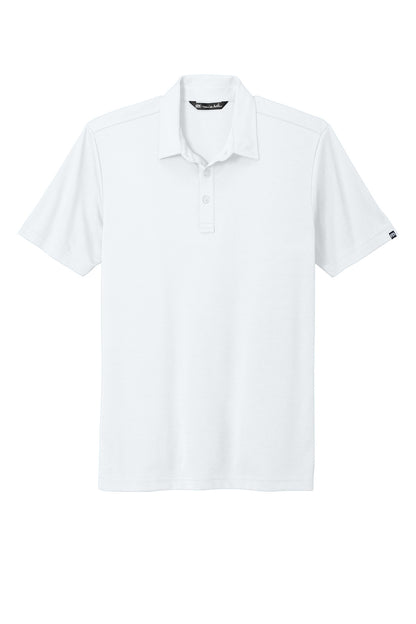 Front View of White TravisMathew Oceanside Solid Polo. TM1MU411 plain
