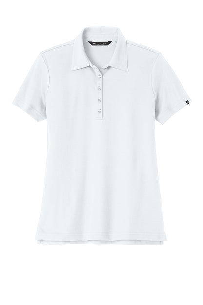 Front View of White TravisMathew Women's Oceanside Solid Polo TM1WW001 plain