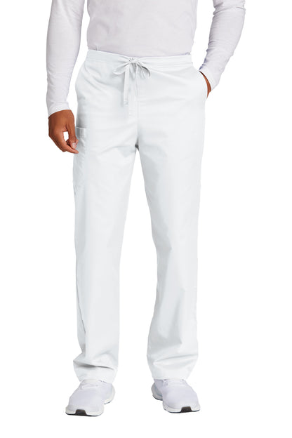 Front View of White Wink Unisex WorkFlex Cargo Pant WW3150 plain