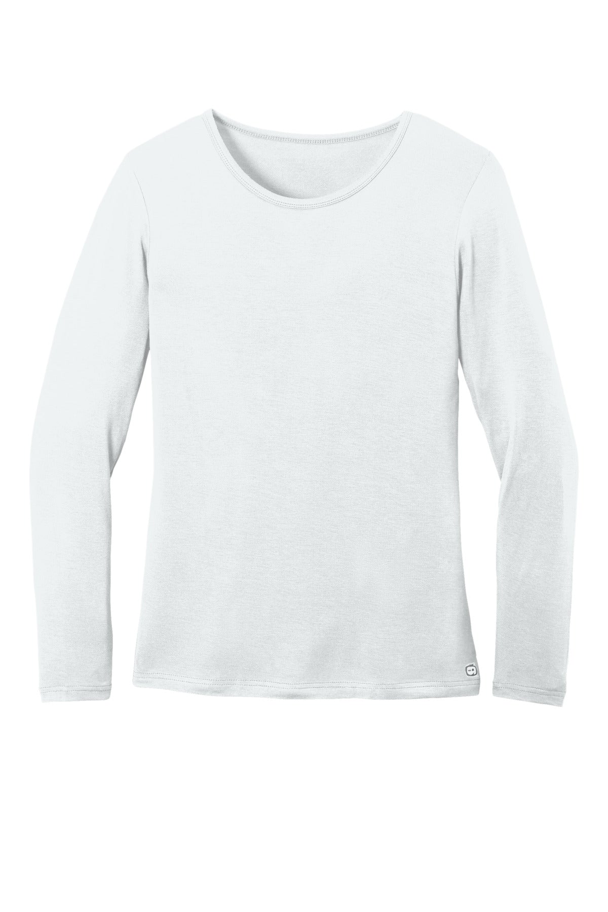 Front View of White Wink Women's Long Sleeve Layer Tee WW4029 plain