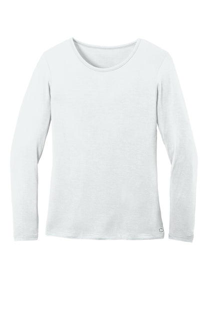 Front View of White Wink Women's Long Sleeve Layer Tee WW4029 plain