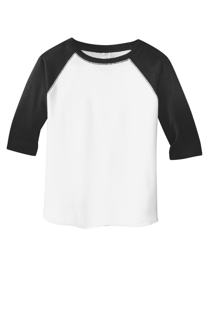 Front View of White/Black Rabbit Skins Toddler Baseball Fine Jersey Tee. RS3330 plain