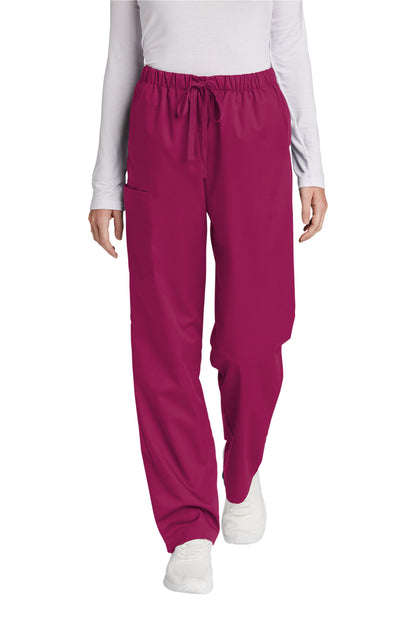 Front View of Wine Wink Women's Tall WorkFlex Cargo Pant WW4550T plain