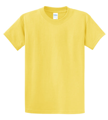 Front View of Yellow Port & Co Essential Tee. PC61 plain
