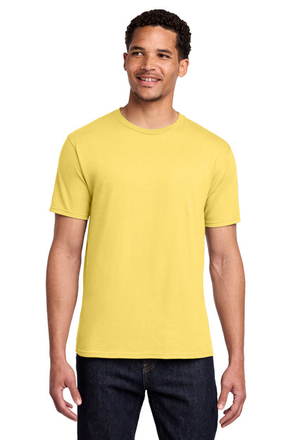 Front View of Yellow Port & Co Fan Favorite Tee. PC450 plain