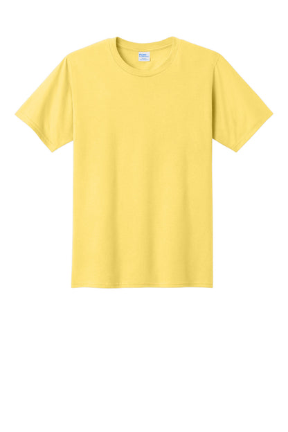 Front View of Yellow Port & Co Fan Favorite Tee. PC450 plain
