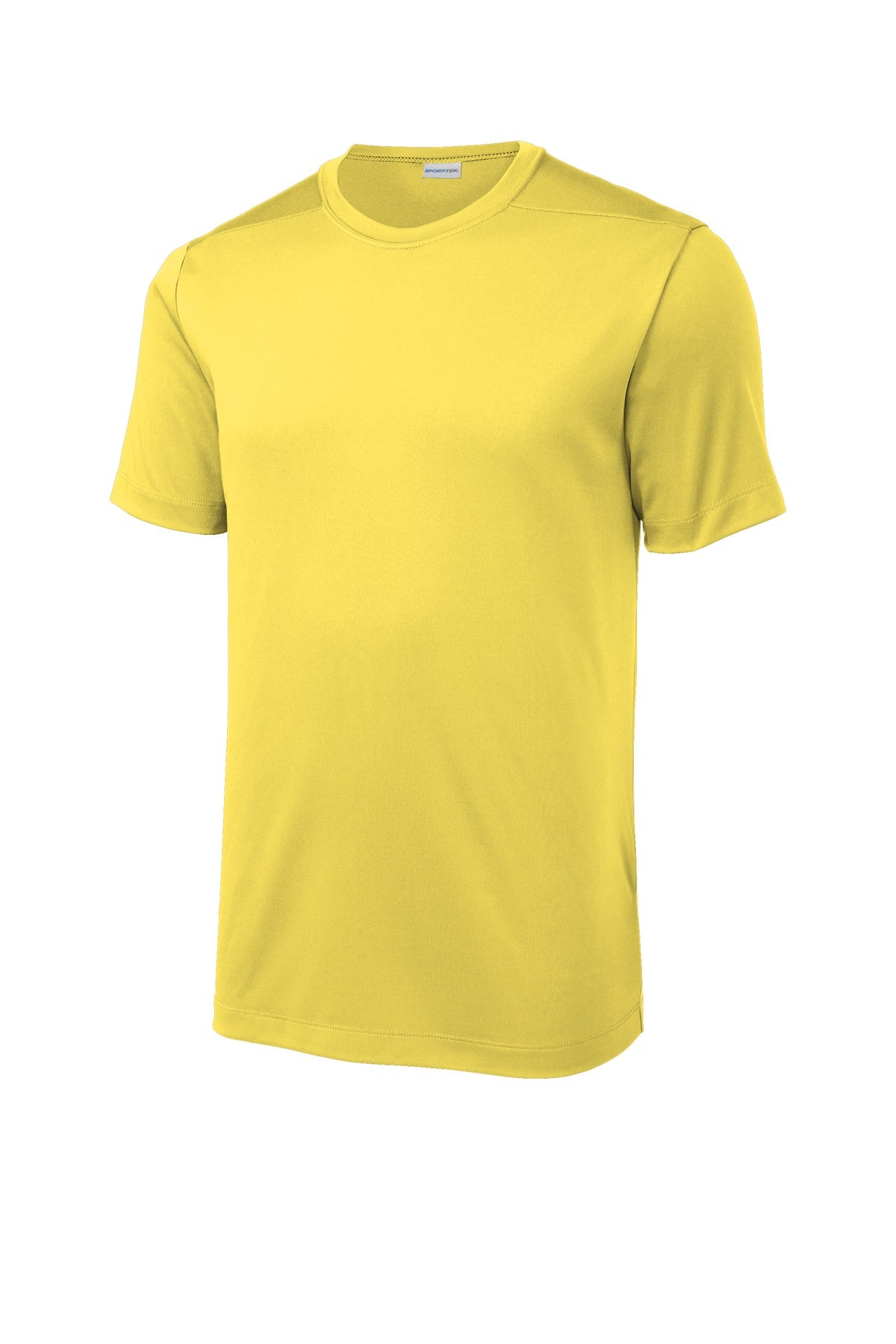 Front View of Yellow Sport-Tek Posi-UV Pro Tee. ST420 plain