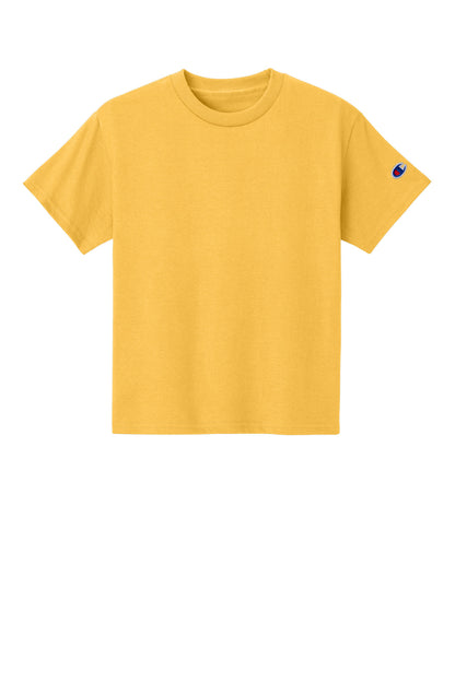 Front View of YellowCab Champion Youth Jersey Short Sleeve Tee CH1081 plain