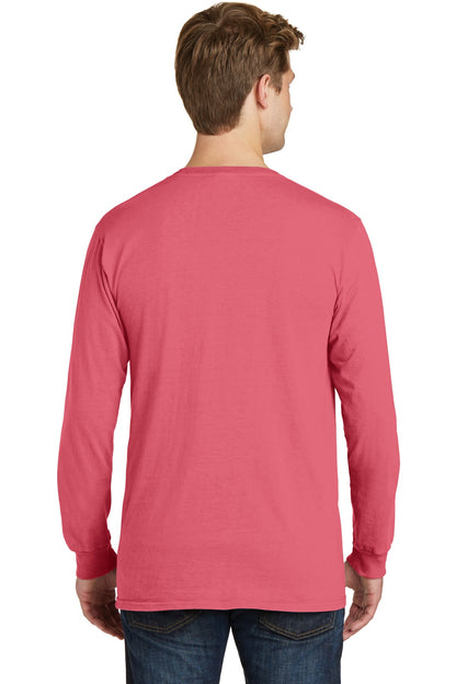 Fruit Punch Port & Co Beach Wash Garment-Dyed Long Sleeve Tee PC099LS plain