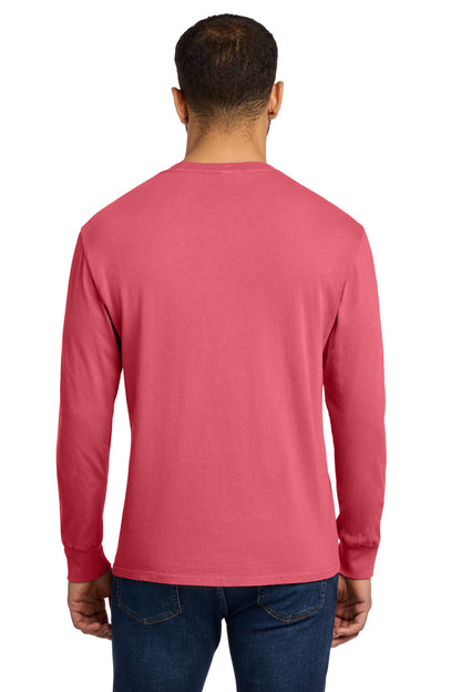 Fruit Punch Port & Co Beach Wash Garment-Dyed Long Sleeve Tee PC099LS plain