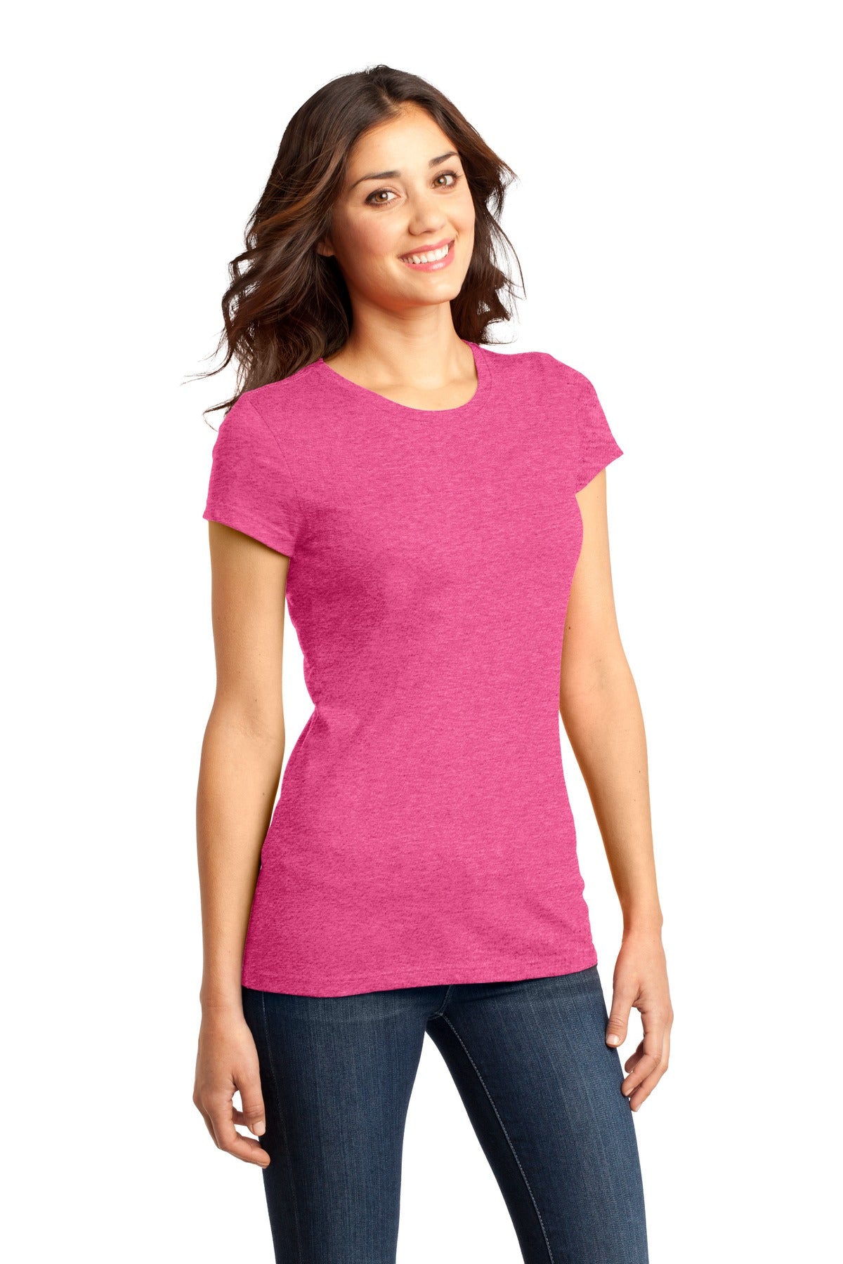 Fuchsia Frost District Women's Fitted Very Important Tee . DT6001 plain