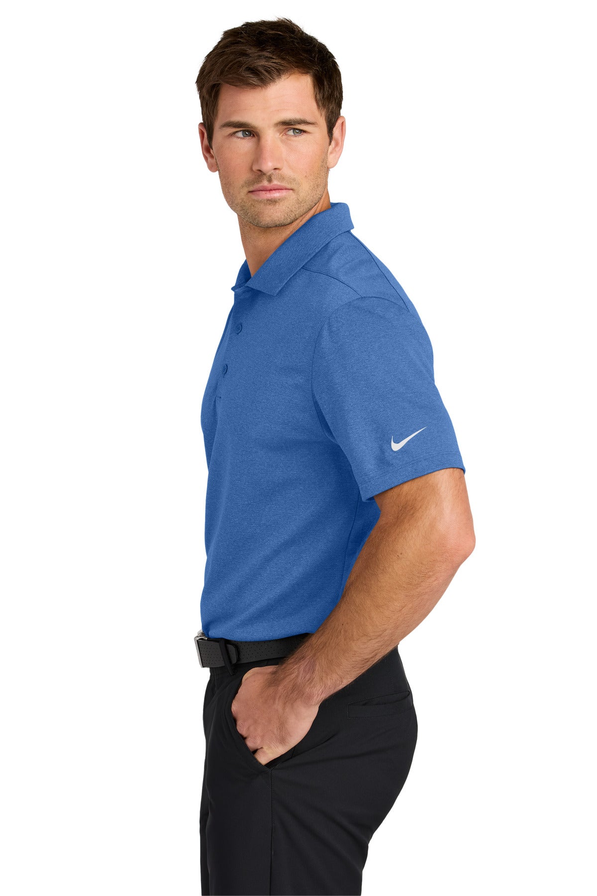 GameRyHthr Nike Dri-FIT Smooth Heather Polo NKFQ4794 plain