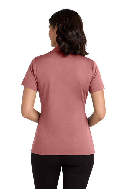 Garnet Hthr Port Authority Women's Heathered Silk Touch Performance Polo. LK542 plain