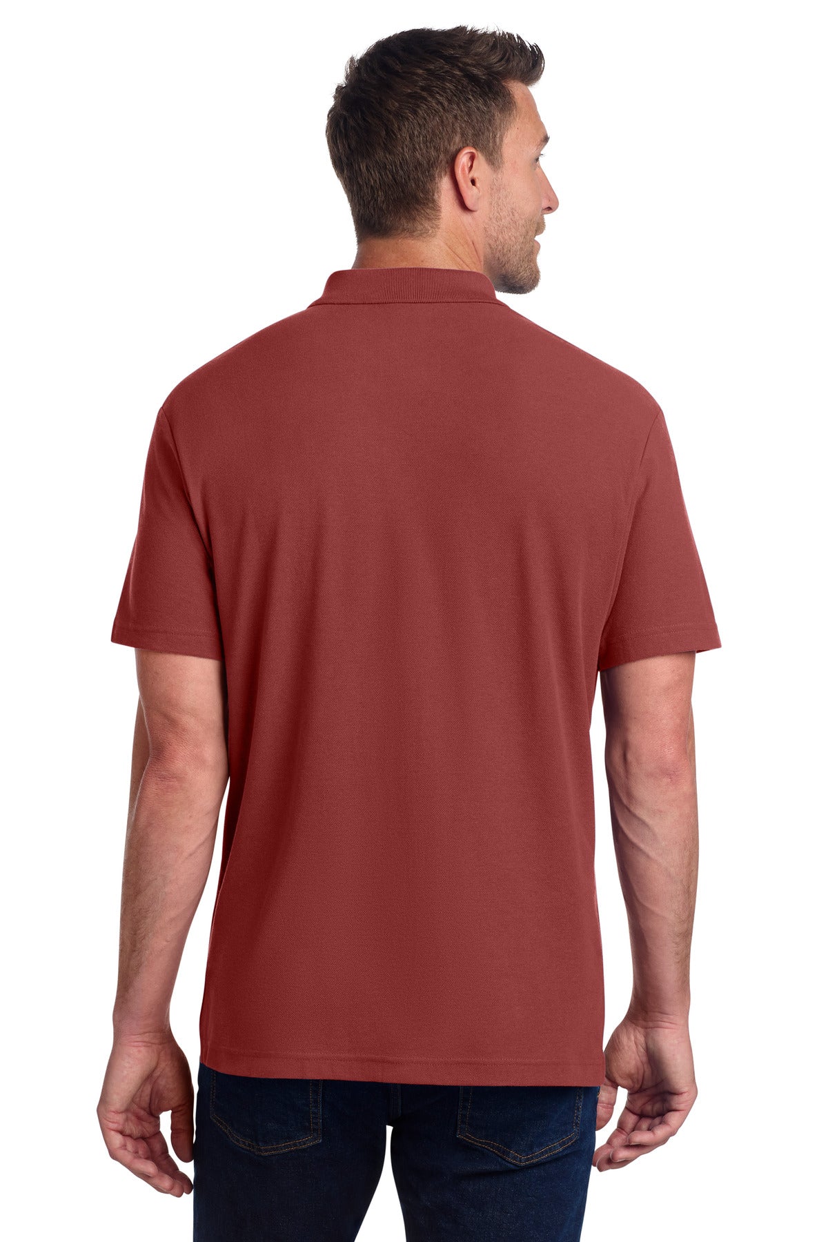 Garnet Port Authority C-FREE Cotton Blend Pique Polo K867 plain