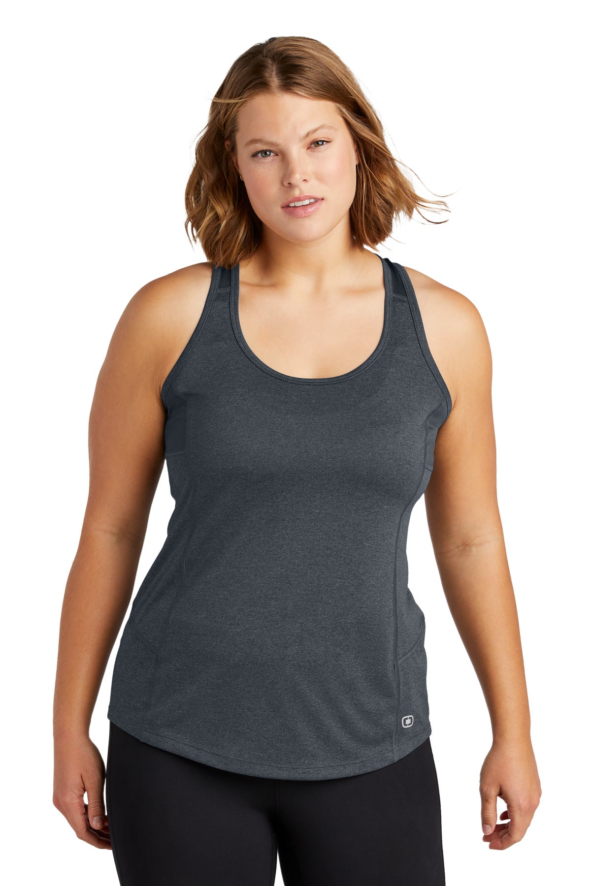 Gear Grey OGIO Women's Racerback Pulse Tank. LOE322 plain