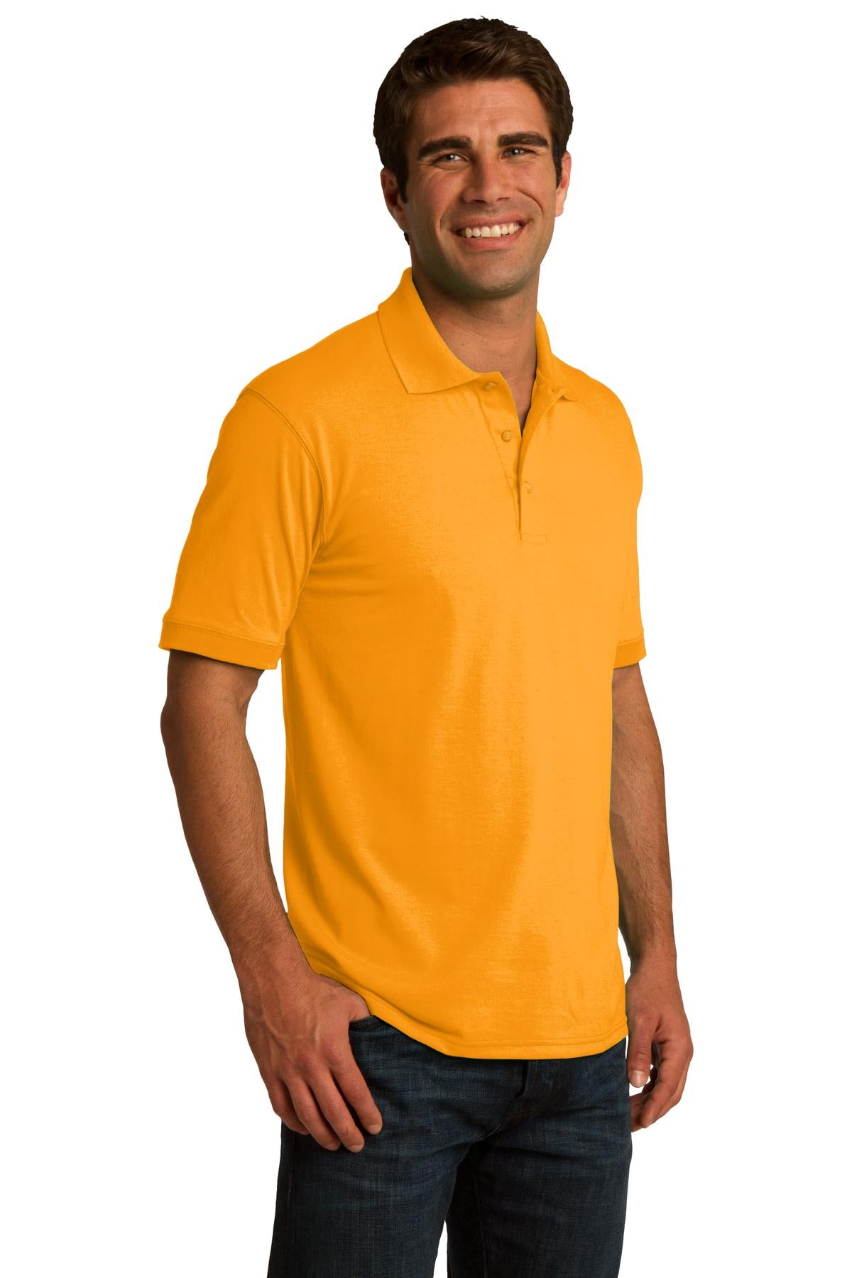 Gold Port & Co Core Blend Jersey Knit Polo. KP55 plain