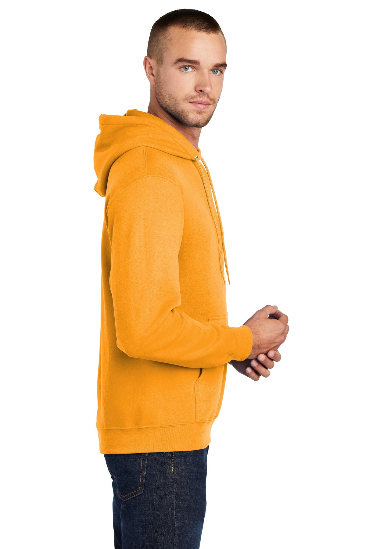 Gold Port & Co Core Fleece Pullover Hooded Sweatshirt. PC78H