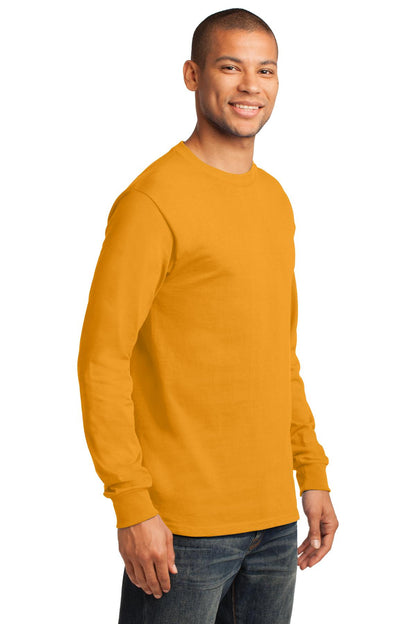 Gold Port & Co Long Sleeve Essential Tee. PC61LS plain