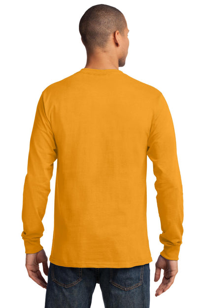Gold Port & Co Long Sleeve Essential Tee. PC61LS plain
