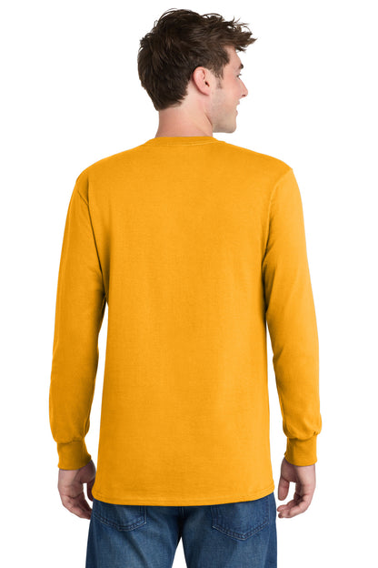 Gold Port & Co Long Sleeve Essential Tee. PC61LS plain