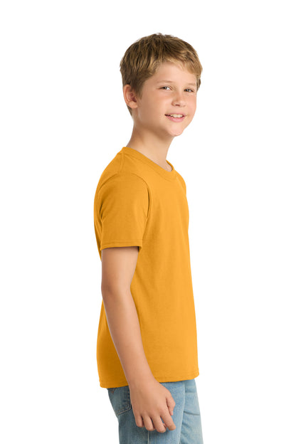 Gold Port & Co Youth Core Blend Tee. PC55Y plain