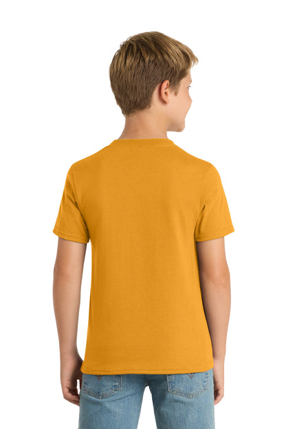 Gold Port & Co Youth Core Blend Tee. PC55Y plain