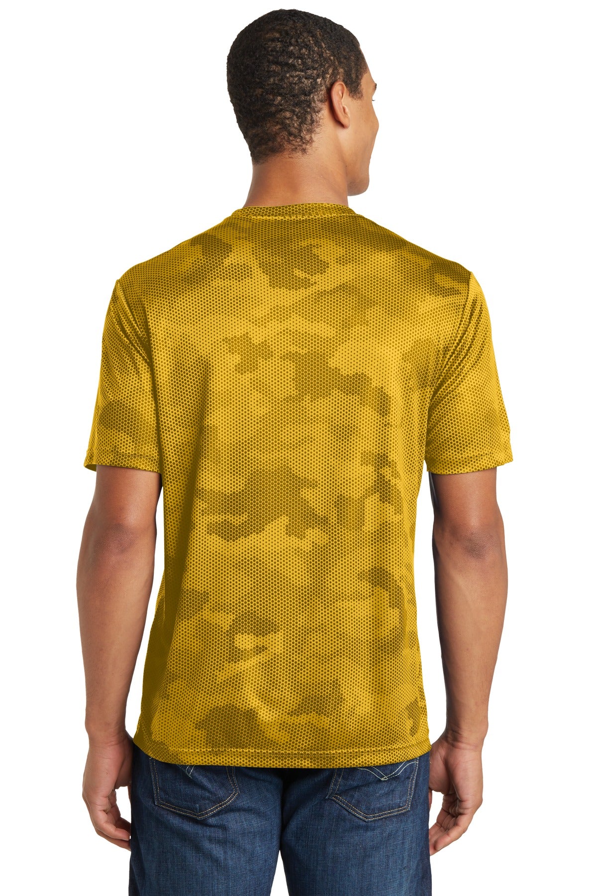 Gold Sport-Tek CamoHex Tee. ST370 plain