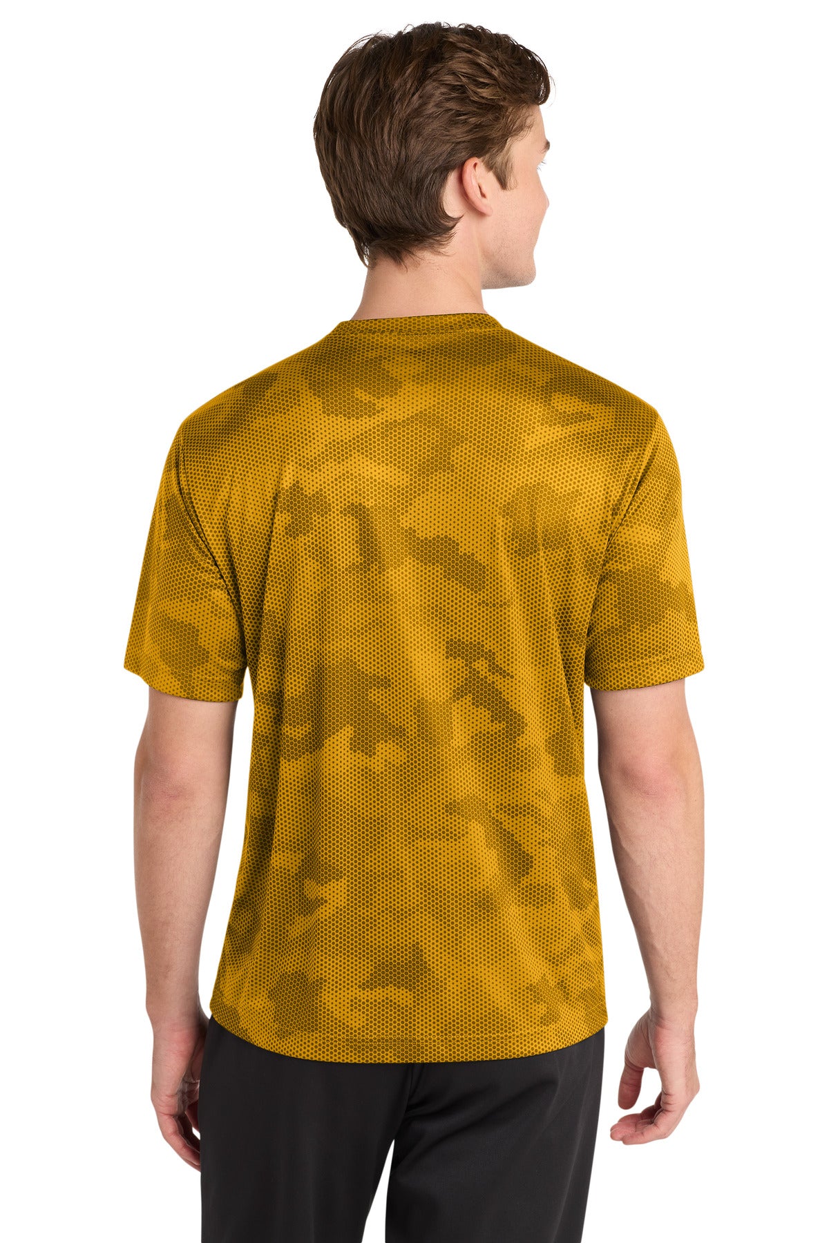 Gold Sport-Tek CamoHex Tee. ST370 plain