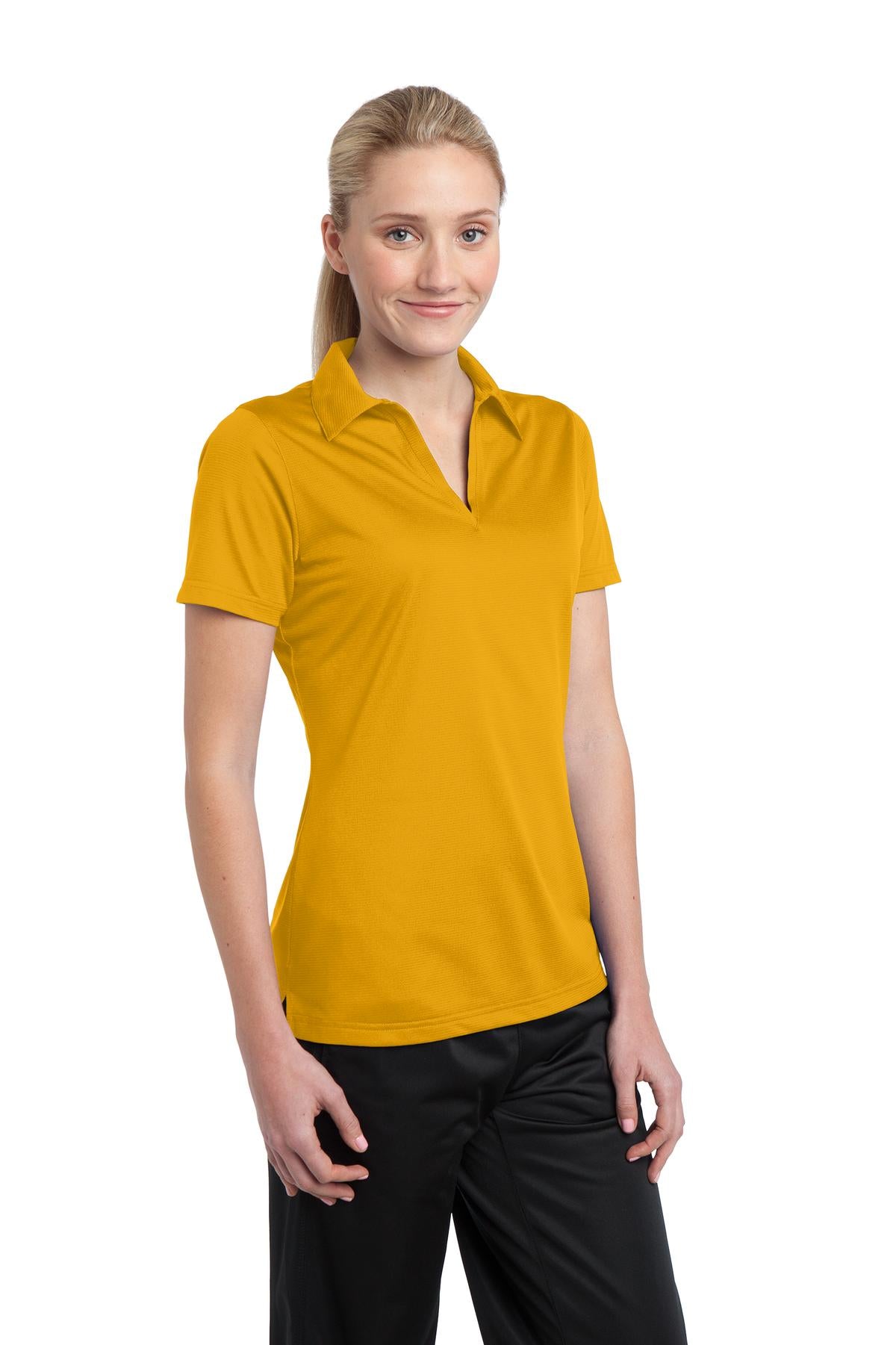 Gold Sport-Tek Women's PosiCharge Active Textured Polo. LST690 plain