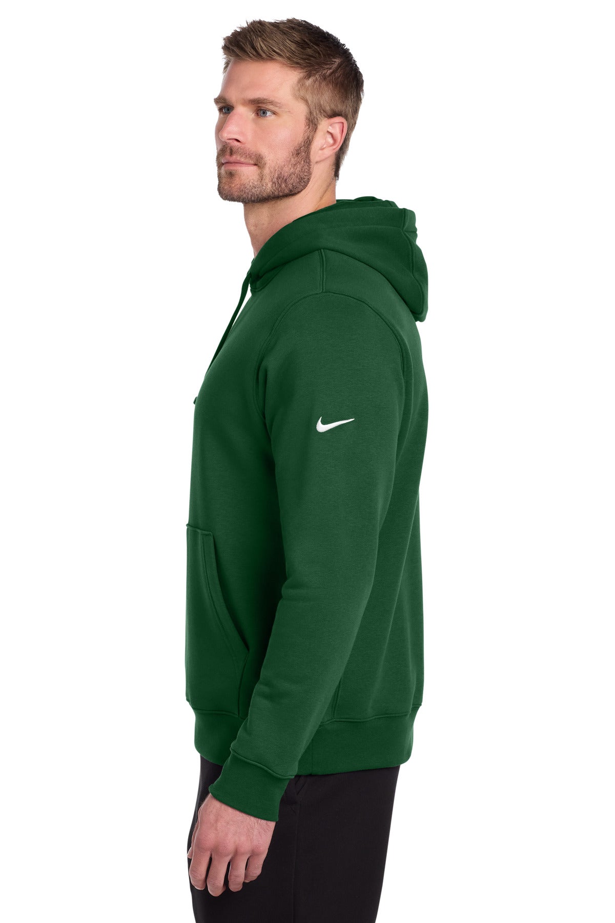 GorgeGreen Nike Club Fleece Sleeve Swoosh Pullover Hoodie NKDR1499 plain