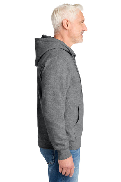 GphHeather Port & Co Core Fleece Full-Zip Hooded Sweatshirt. PC78ZH plain