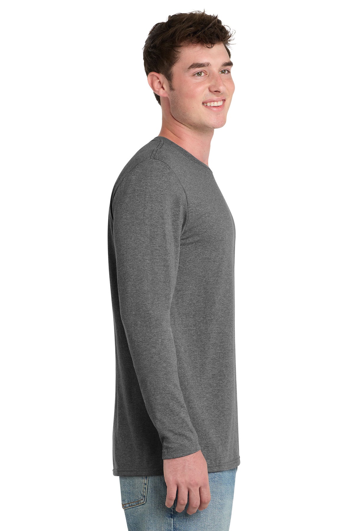 GphHeather Port & Co Tri-Blend Long Sleeve Tee. PC330LS plain