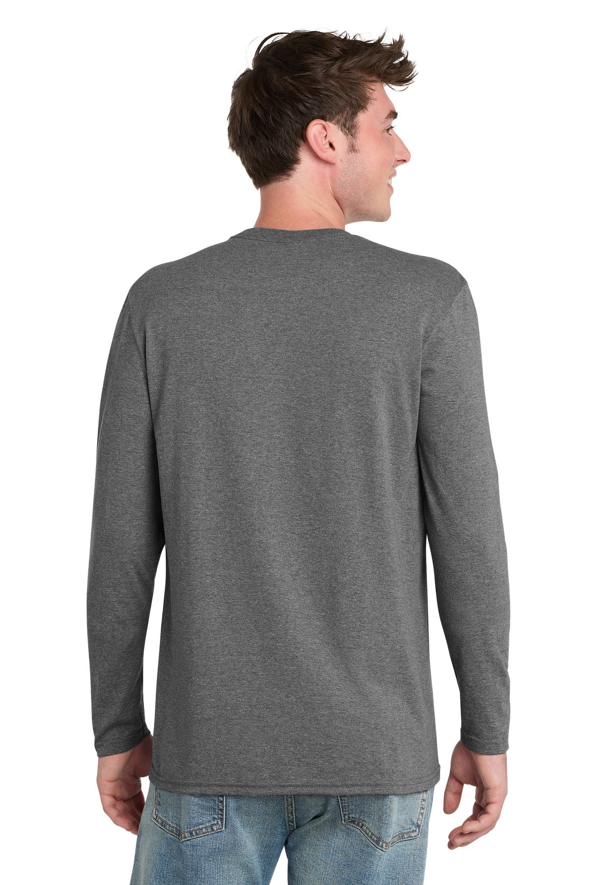 GphHeather Port & Co Tri-Blend Long Sleeve Tee. PC330LS plain